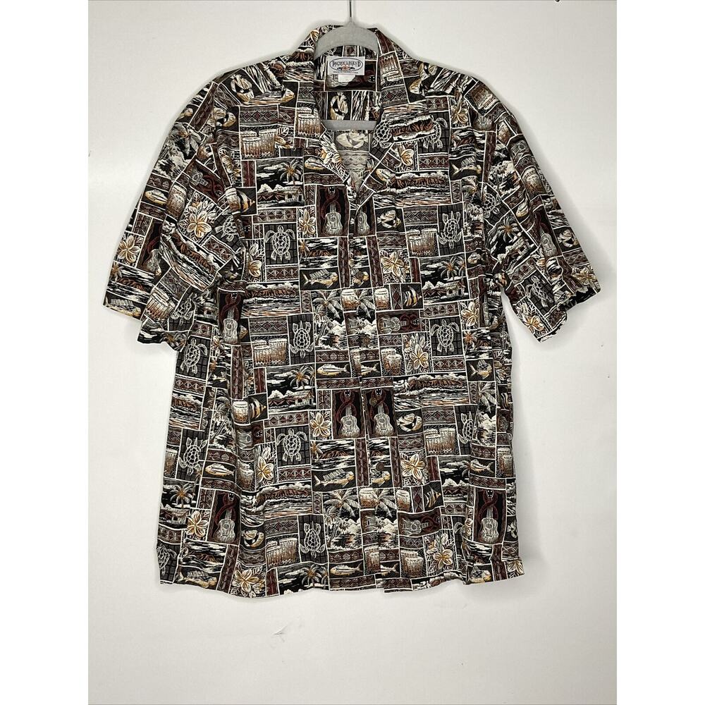 Pacific Legend Hawaiian Shirt Adult Size X-Large Palm Tree, Vintage Mens
